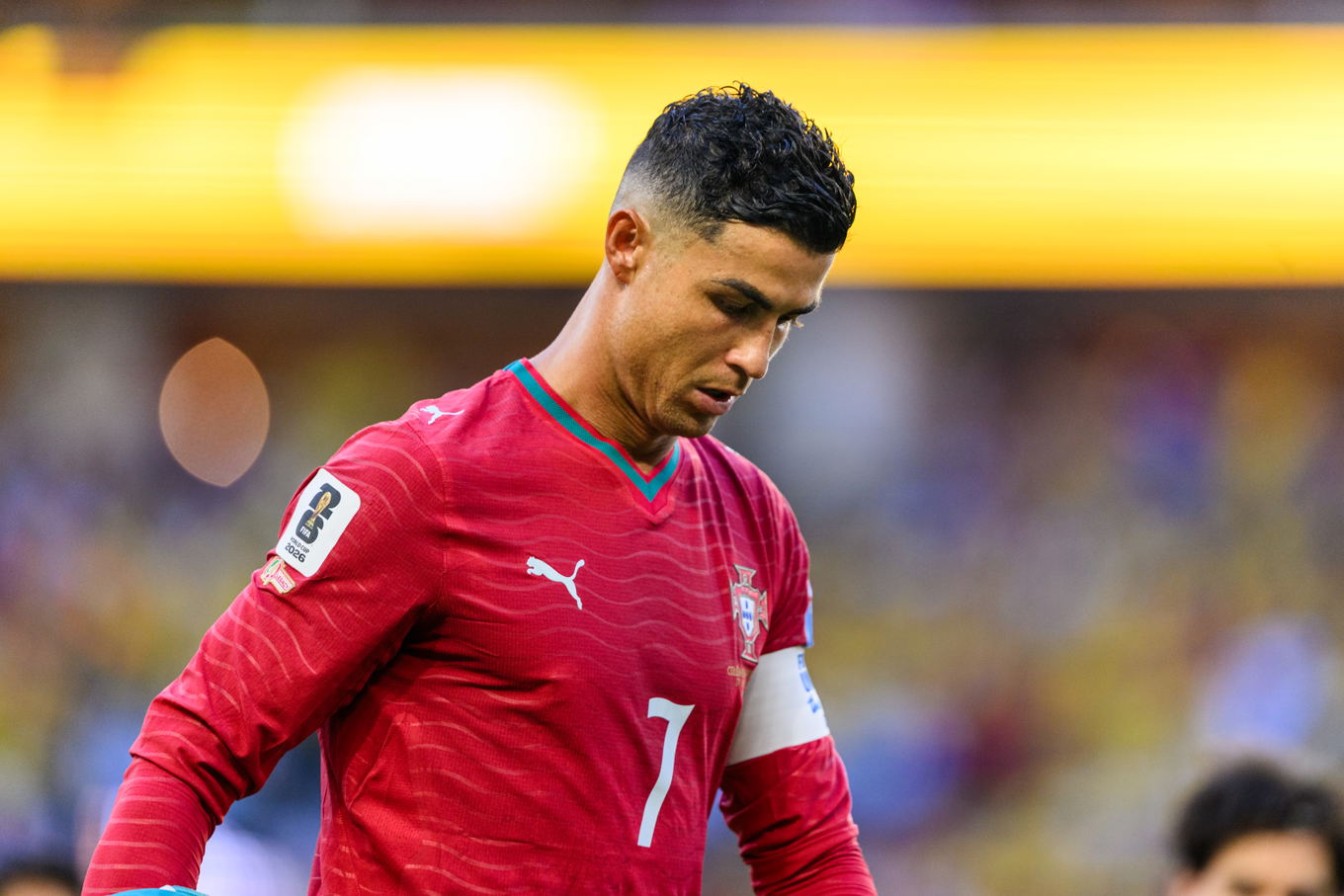 Cristiano Ronaldo of Portugal ahead of the FIFA World Cup 2026 group-stage match against Colombia in Miami