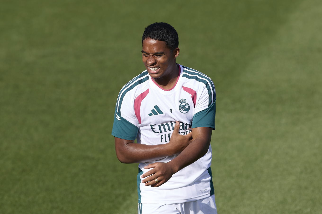 Endrick of Real Madrid during a training session ahead of the UEFA Champions League match against Inter Milan