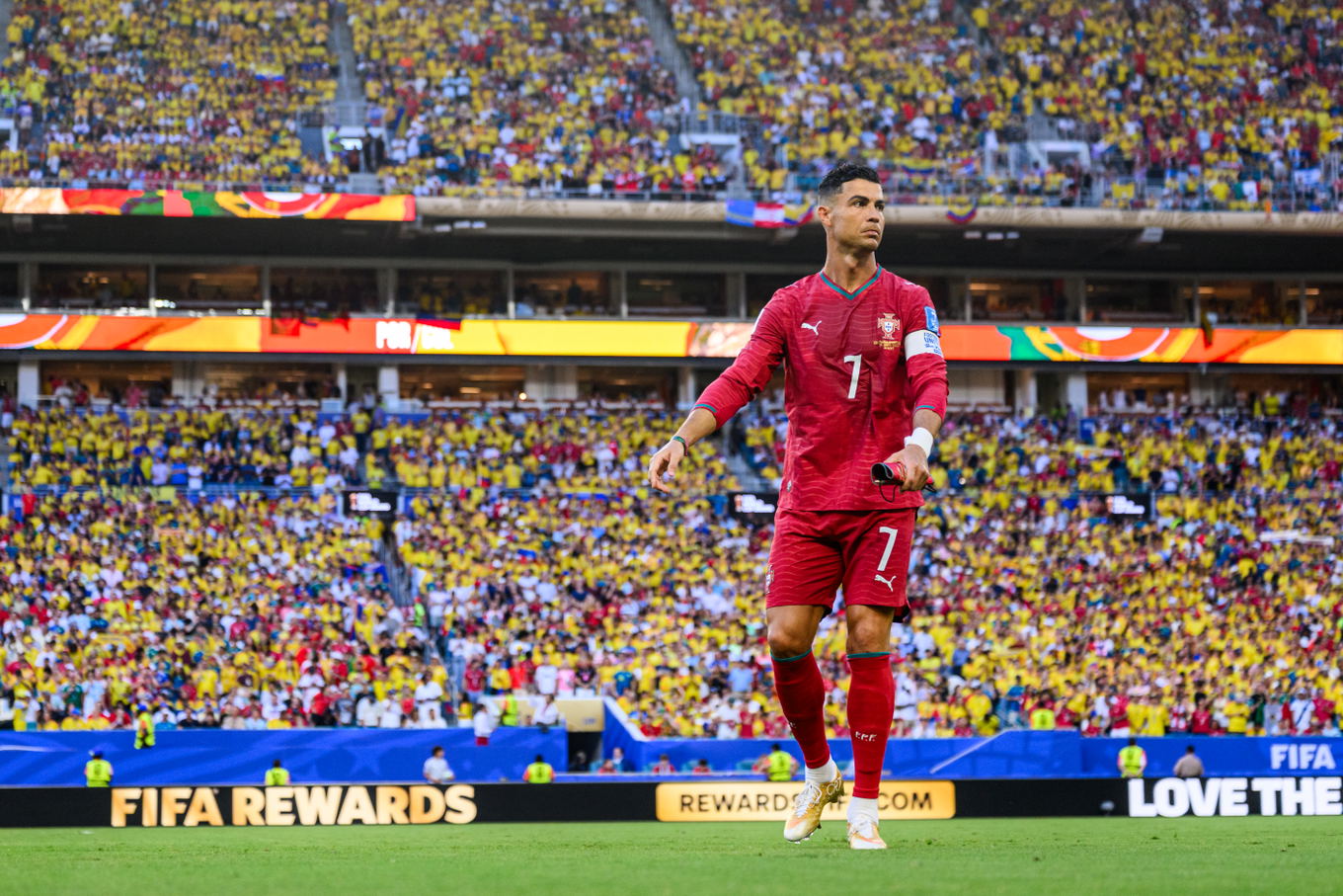 Cristiano Ronaldo of Portugal ahead of the FIFA World Cup 2026 group-stage match against Colombia in Miami