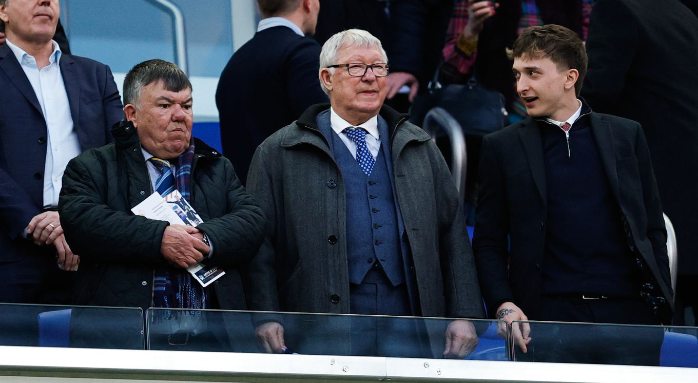 Alex Ferguson in the directors' box during the international friendly between Ivory Coast and Scotland at the Hill Dickinson Stadium in Liverpool