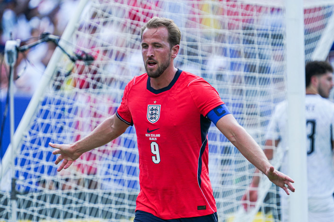 Harry Kane celebrates scoring for England during the 2026 World Cup preparation