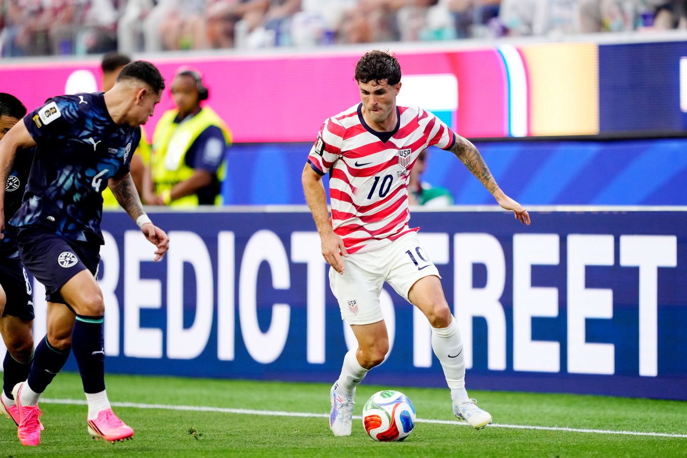 Christian Pulisic durante el partido del Mundial 2026 de EE.UU. contra Paraguay