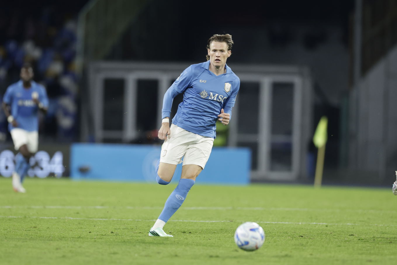 Scott McTominay of Napoli during the Serie A match against Frosinone at the Diego Armando Maradona Stadium in Naples