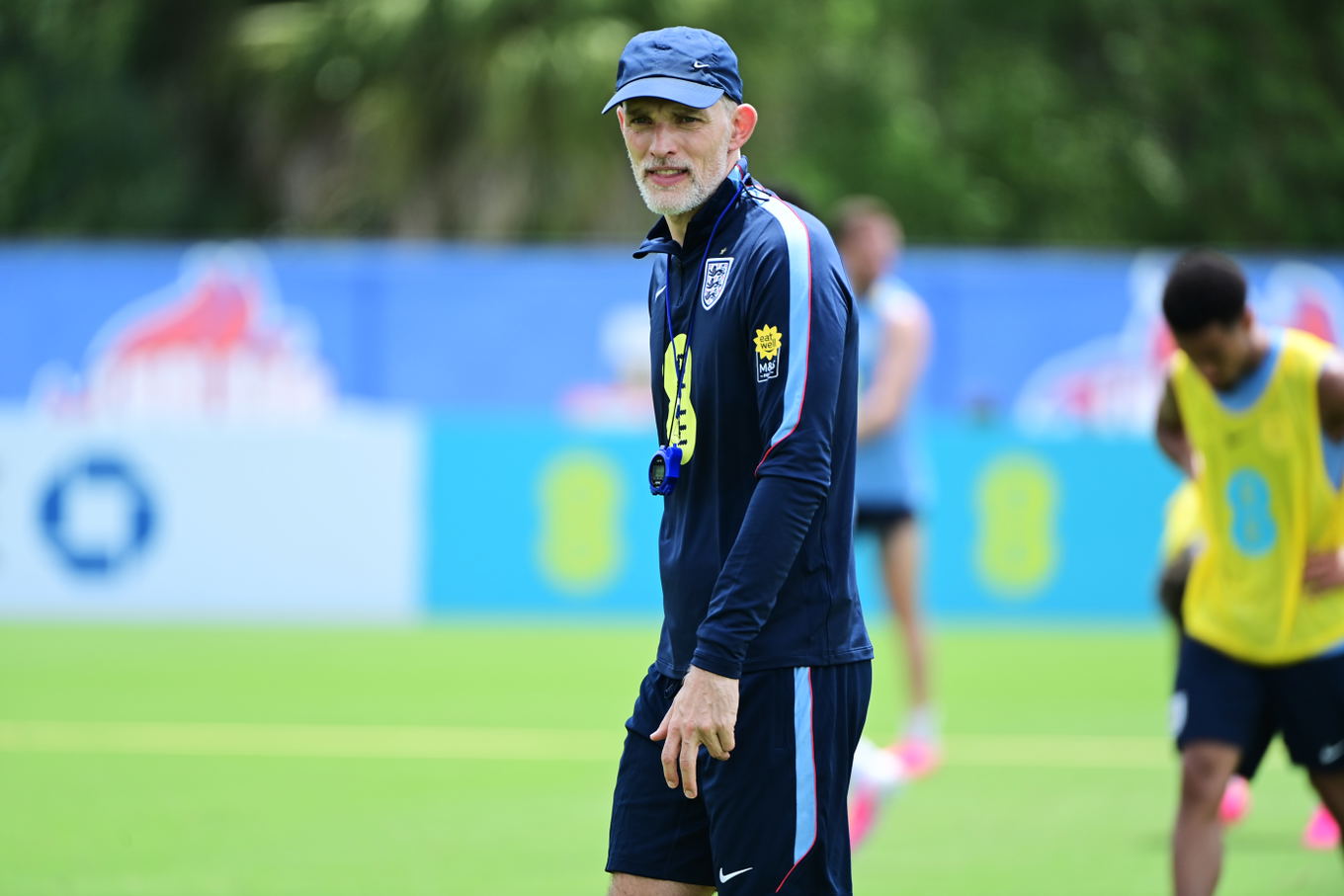 England manager Thomas Tuchel watches on during a match ahead of the 2026 World Cup.