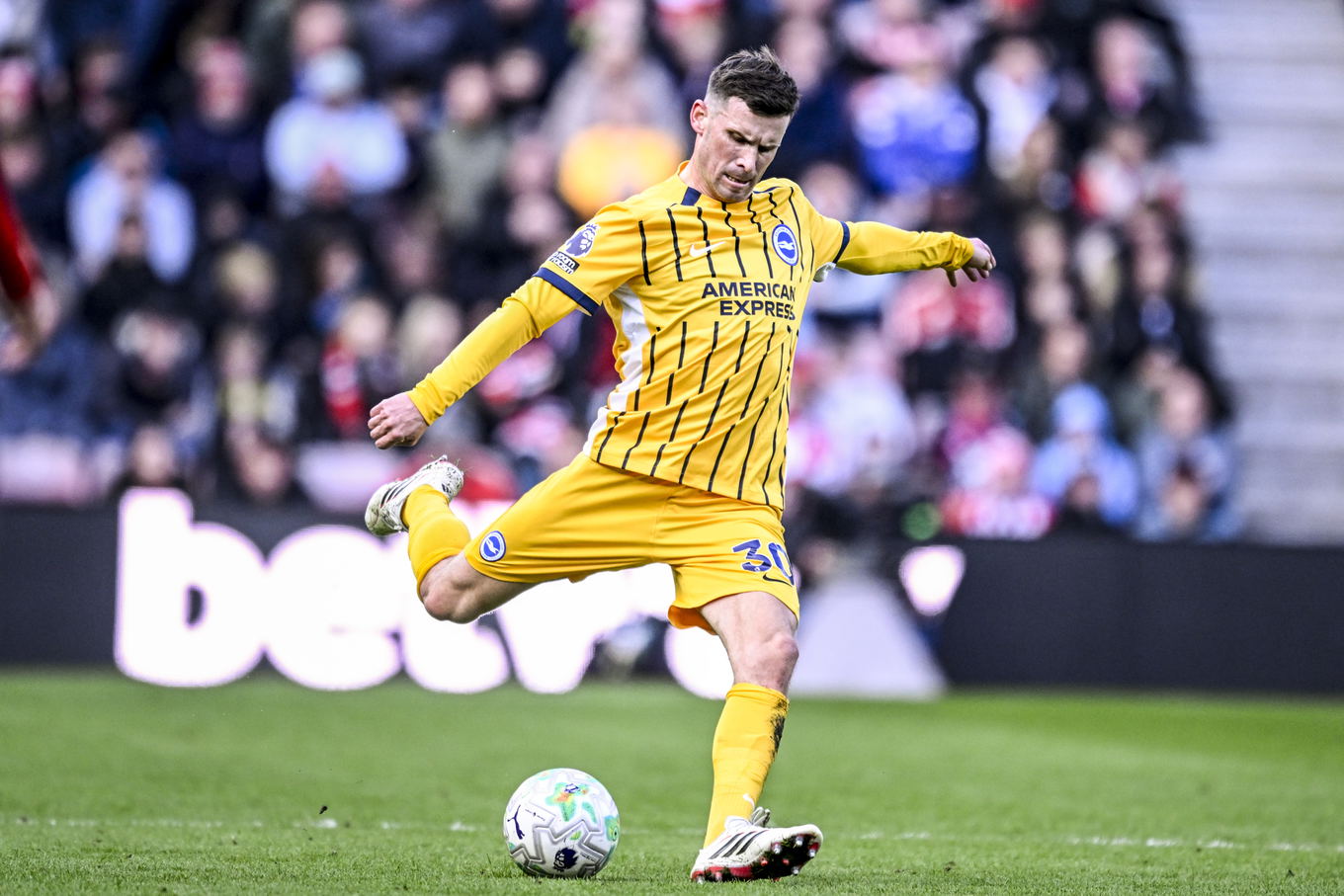 Pascal Groß of Brighton & Hove Albion during the Premier League match against Sunderland at the Stadium of Light