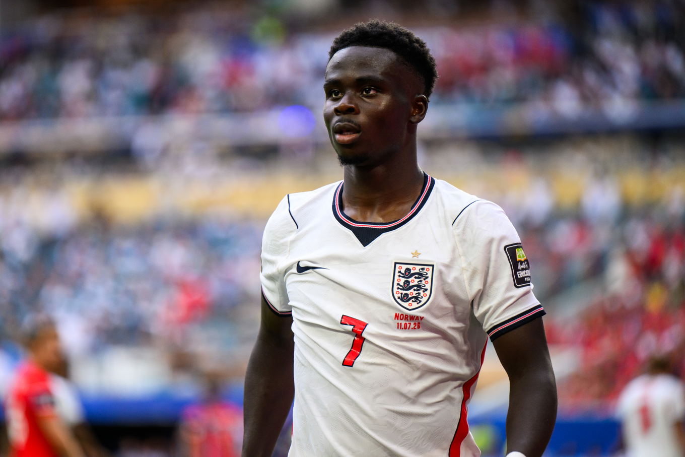 Bukayo Saka of England during the FIFA World Cup 2026 quarter-final against Norway in Miami