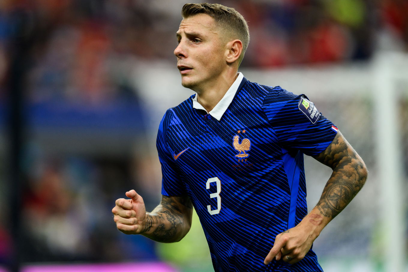Lucas Digne de Francia durante la semifinal del Mundial 2026 contra España en Dallas