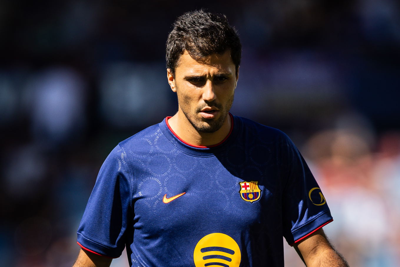 Rodri of FC Barcelona during the La Liga match against Levante at the Estadio Ciudad de Valencia