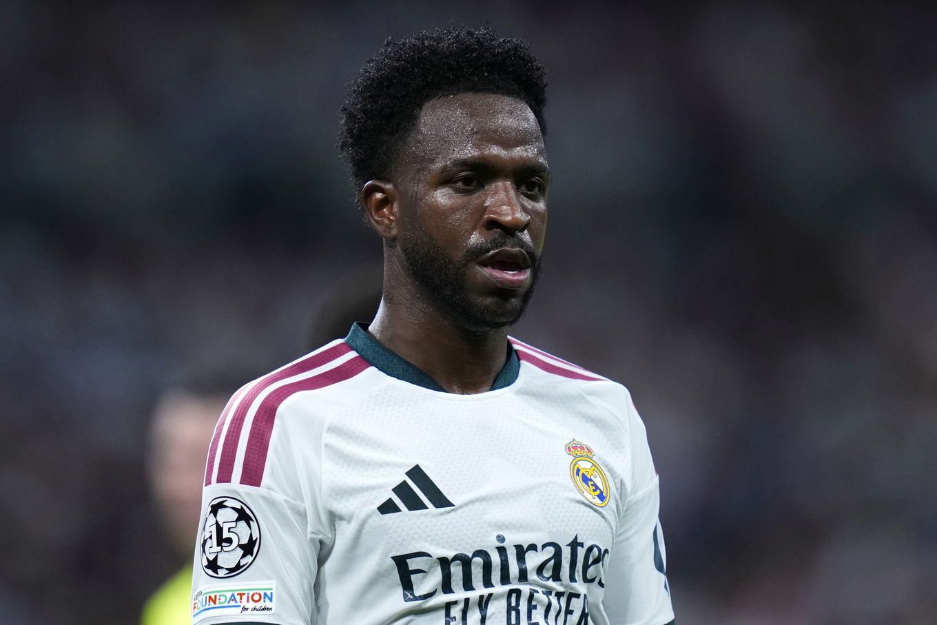 Vinícius Júnior of Real Madrid during the UEFA Champions League match against Inter Milan at the Santiago Bernabéu in Madrid