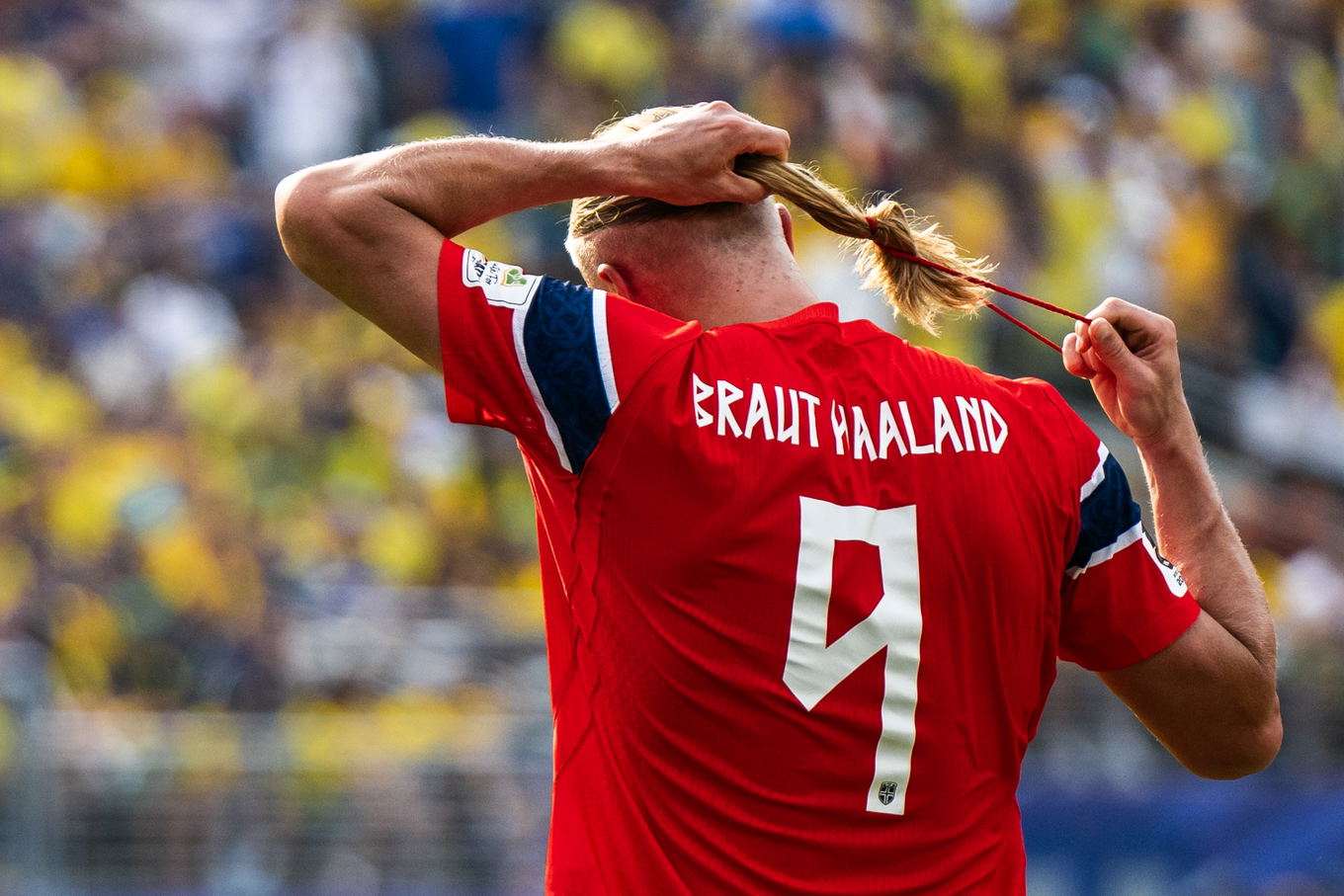  Erling Haaland of Norway during the FIFA World Cup 2026 round of 16 match against Brazil in New Jersey