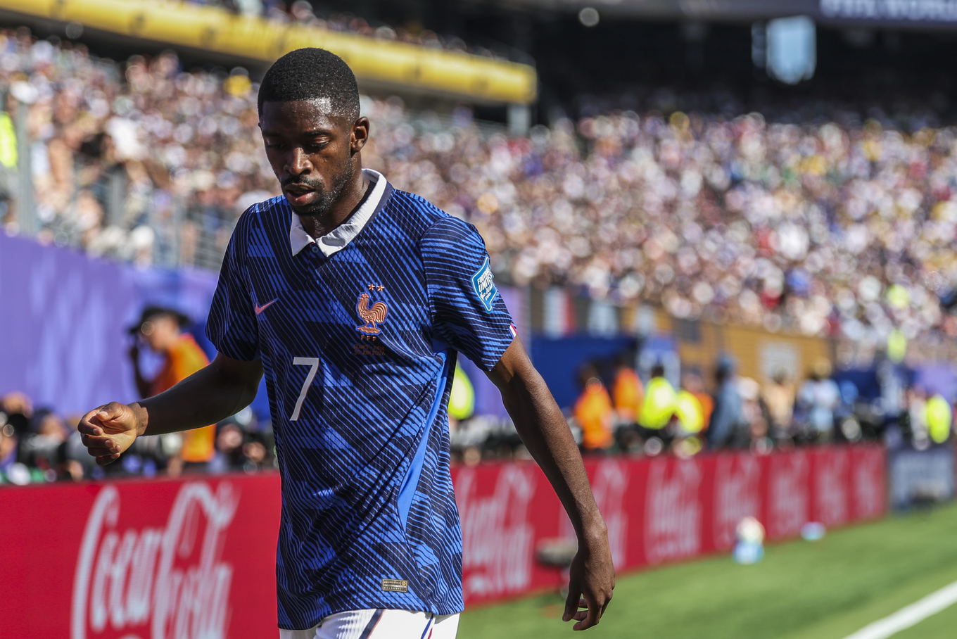 Ousmane Dembélé of France during the FIFA World Cup 2026 round of 32 match against Sweden at MetLife Stadium in East Rutherford