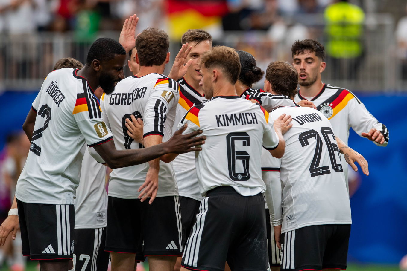 Deniz Undav celebrates his goal for Germany against Curaçao in the 2026 World Cup