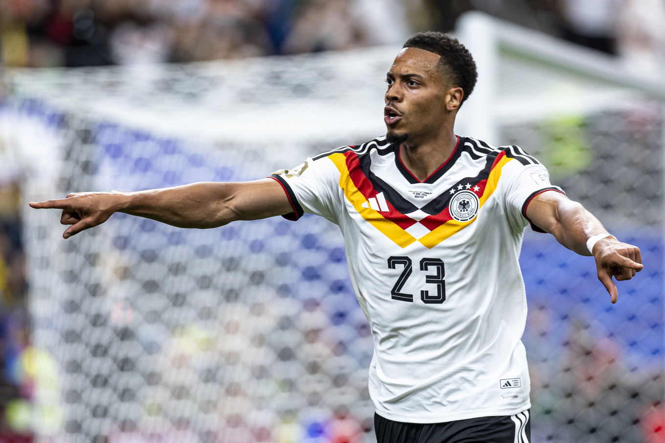 Felix Nmecha of Germany celebrates after scoring during the FIFA World Cup 2026 Group E match against Curaçao in Houston